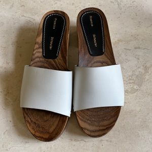 Proenza Schouler white leather clog sandals